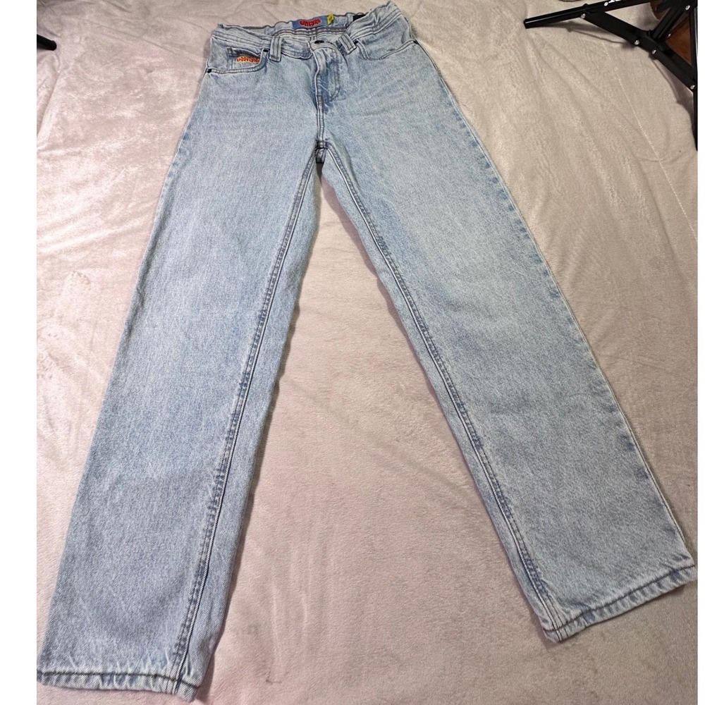 Empyre Kids Light Wash Loose Fit Skate Jeans Adjustable Waist Light Blue Denim